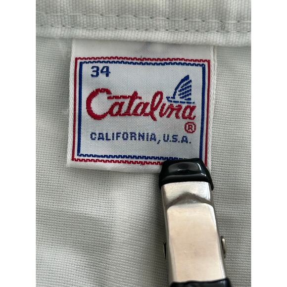 Vintage 40s 50s Catalina Men’s Bathing Suit Short Nautical Flag Print Waist 34 - Picture 8 of 11